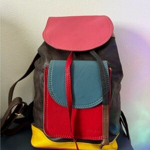 Soruka One of a Kind Colorful Leather Backpack